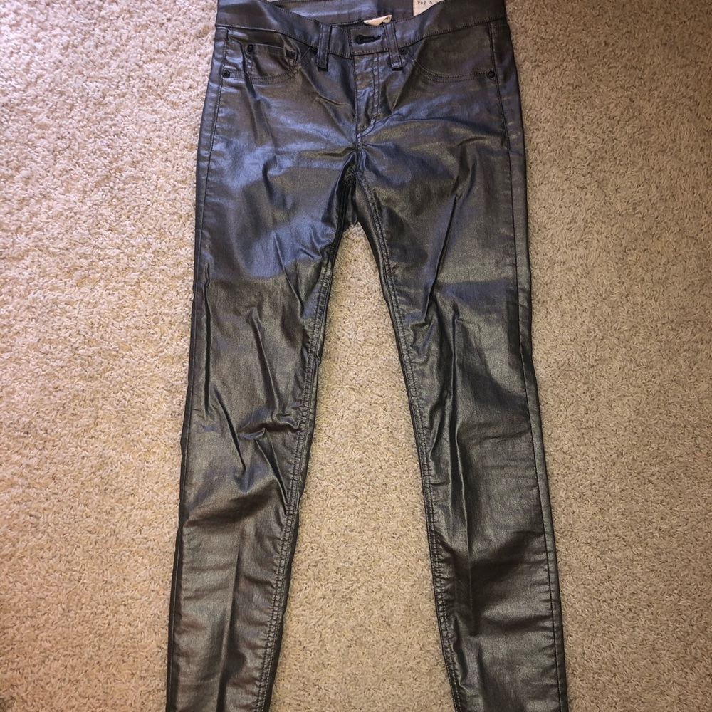Rag and Bone metallic jeans